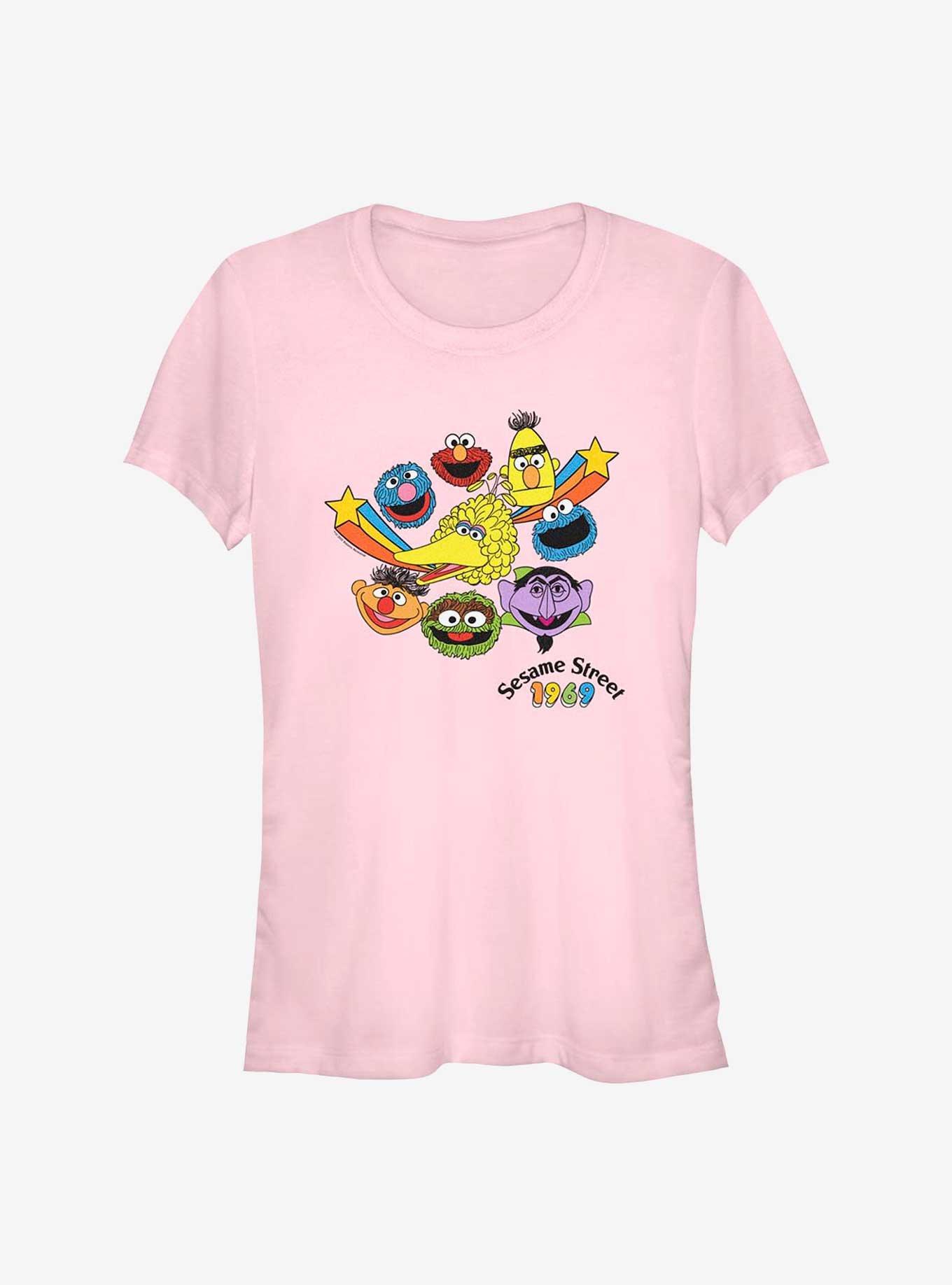 Sesame Street 1969 Heads Girls T-Shirt, LIGHT PINK, hi-res