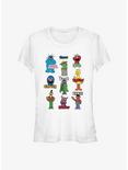 Sesame Street Characters Girls T-Shirt, WHITE, hi-res