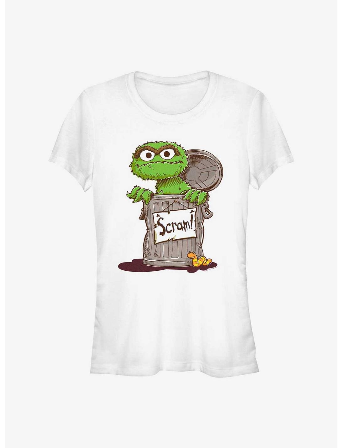Sesame Street Oscar Scram Girls T-Shirt, WHITE, hi-res