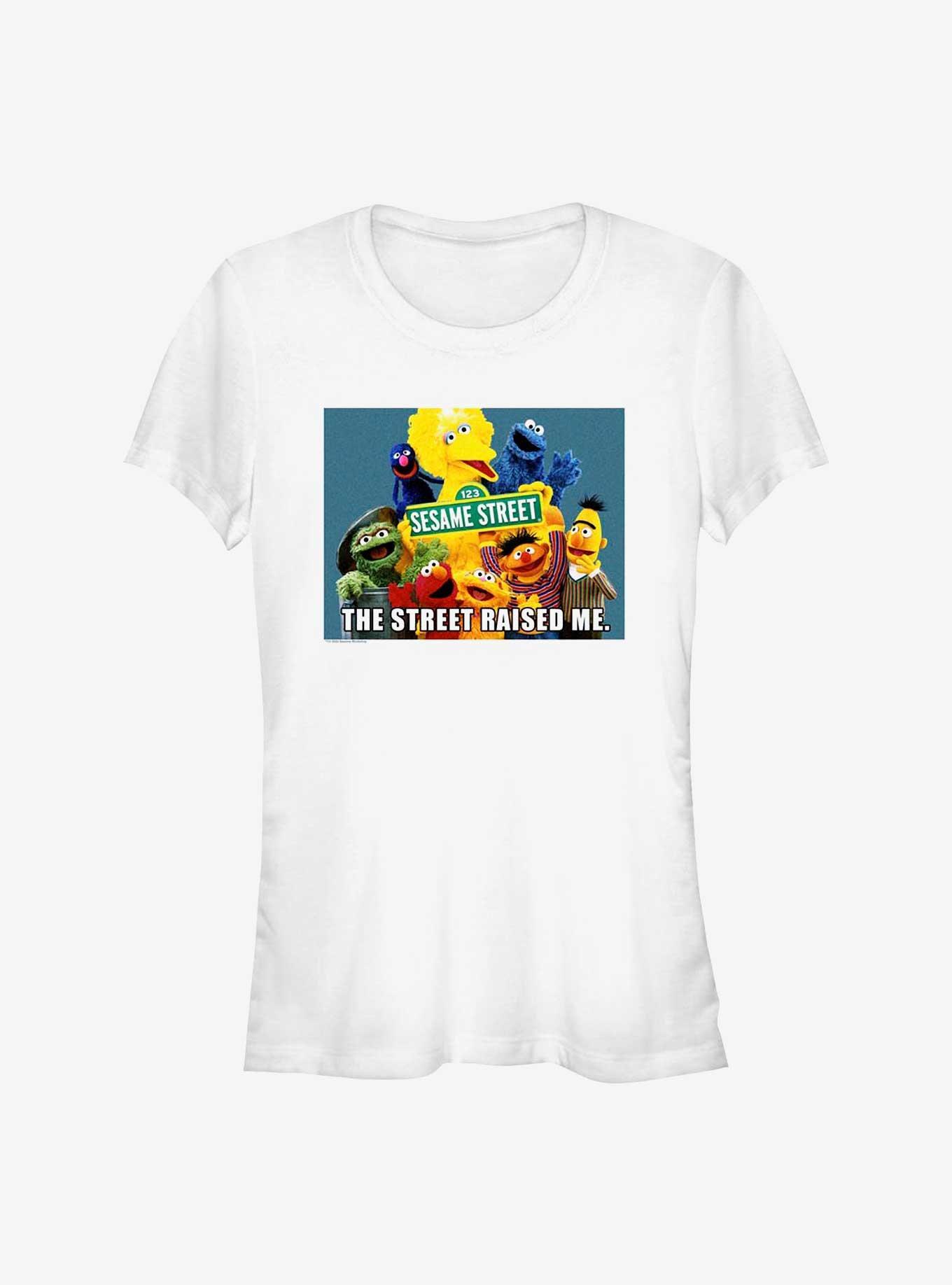 Sesame Street Raised Me Girls T-Shirt, WHITE, hi-res