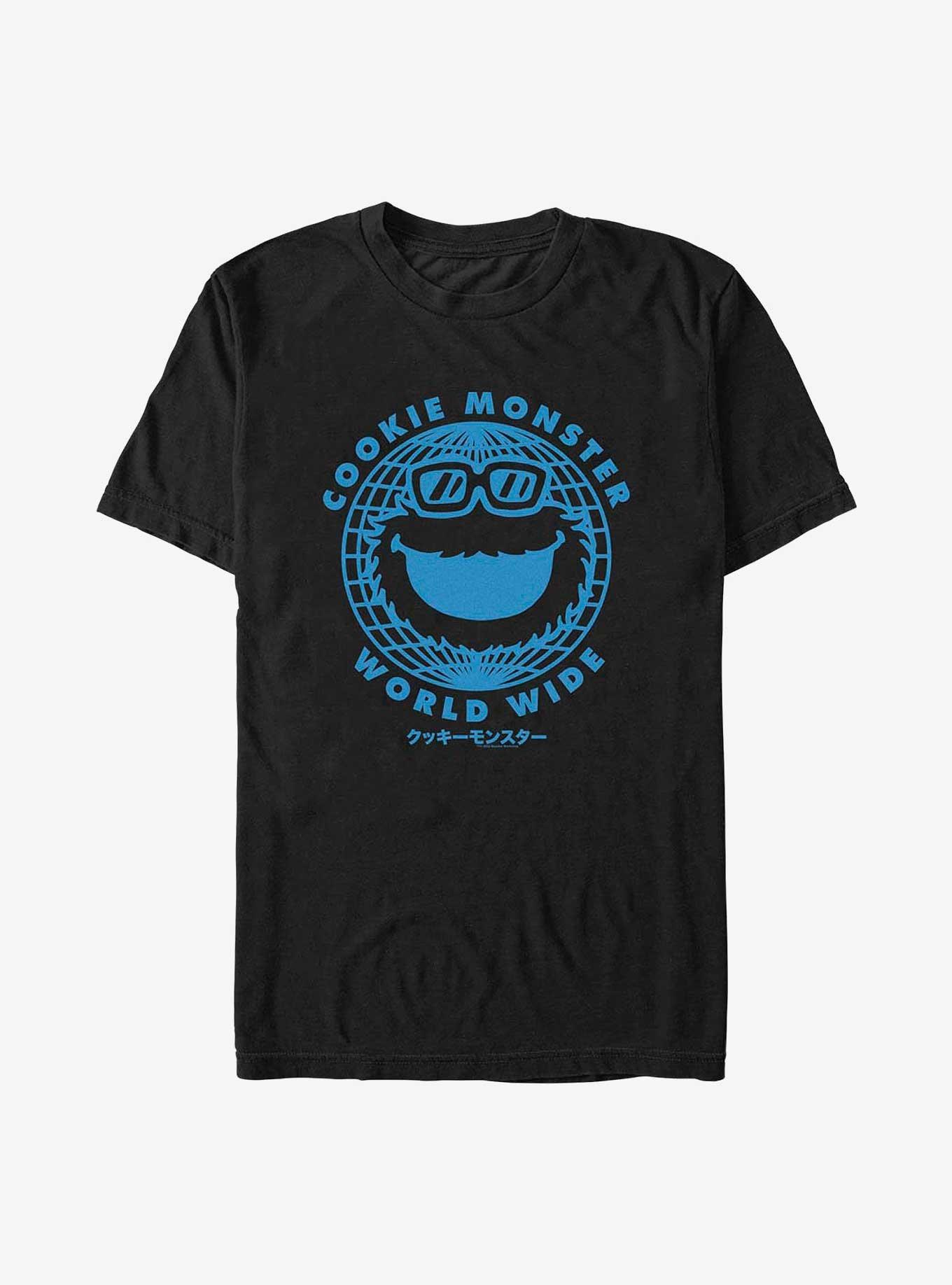 Sesame Street Cookie Monster World Wide T-Shirt, BLACK, hi-res
