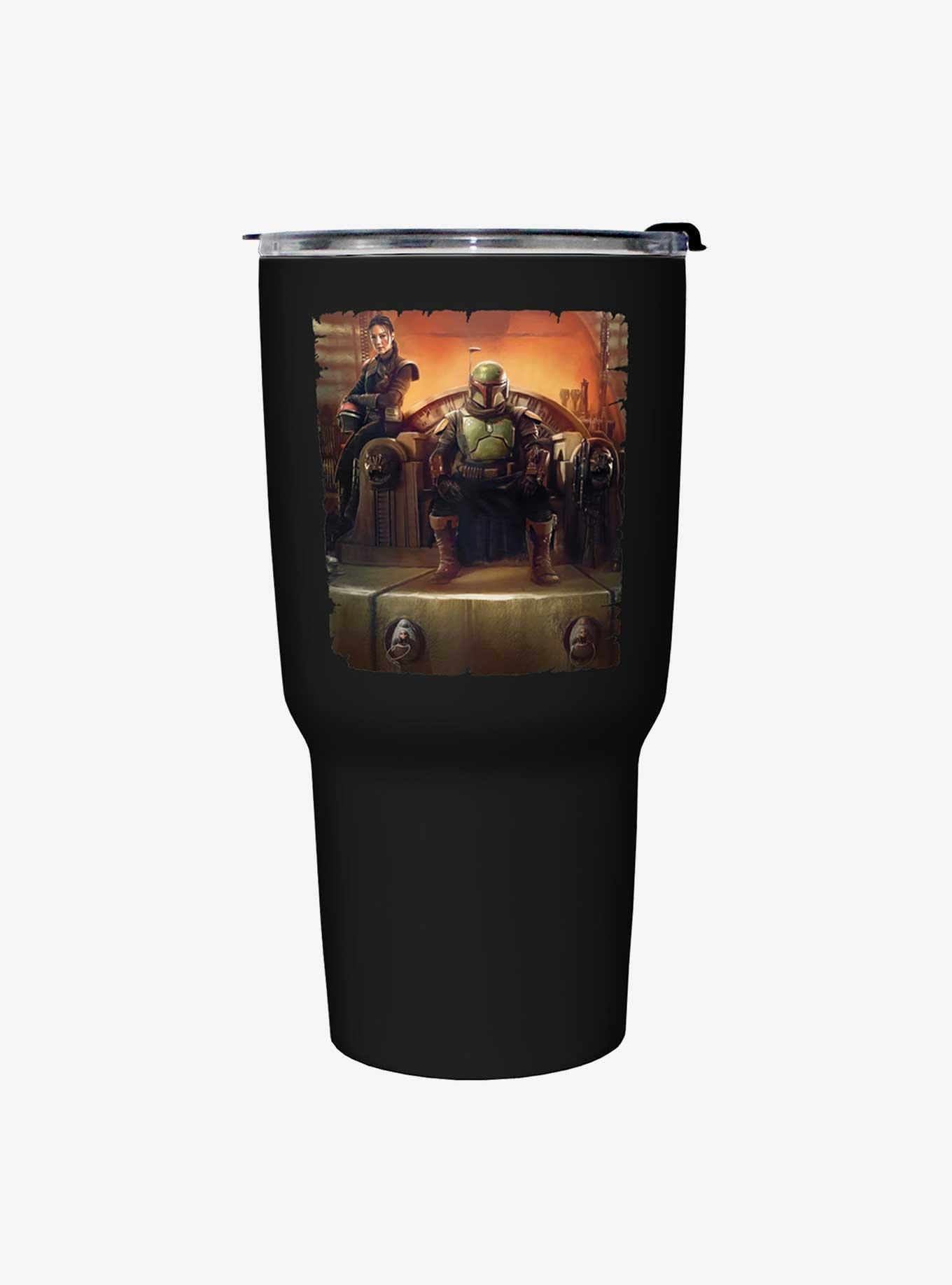 Star Wars The Book of Boba Fett Boba Painterly Throne Black Stainless Steel Travel Mug