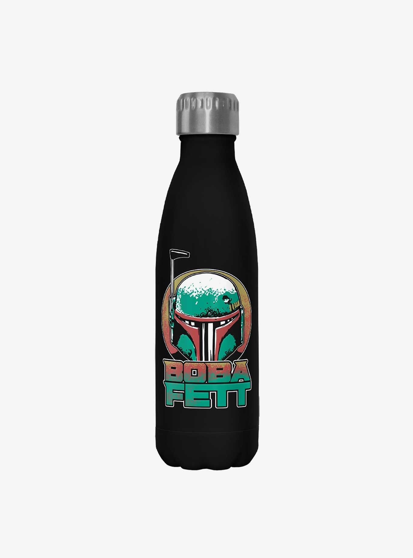 Star Wars The Book of Boba Fett Helmet Circle Black Stainless Steel Water Bottle, , hi-res