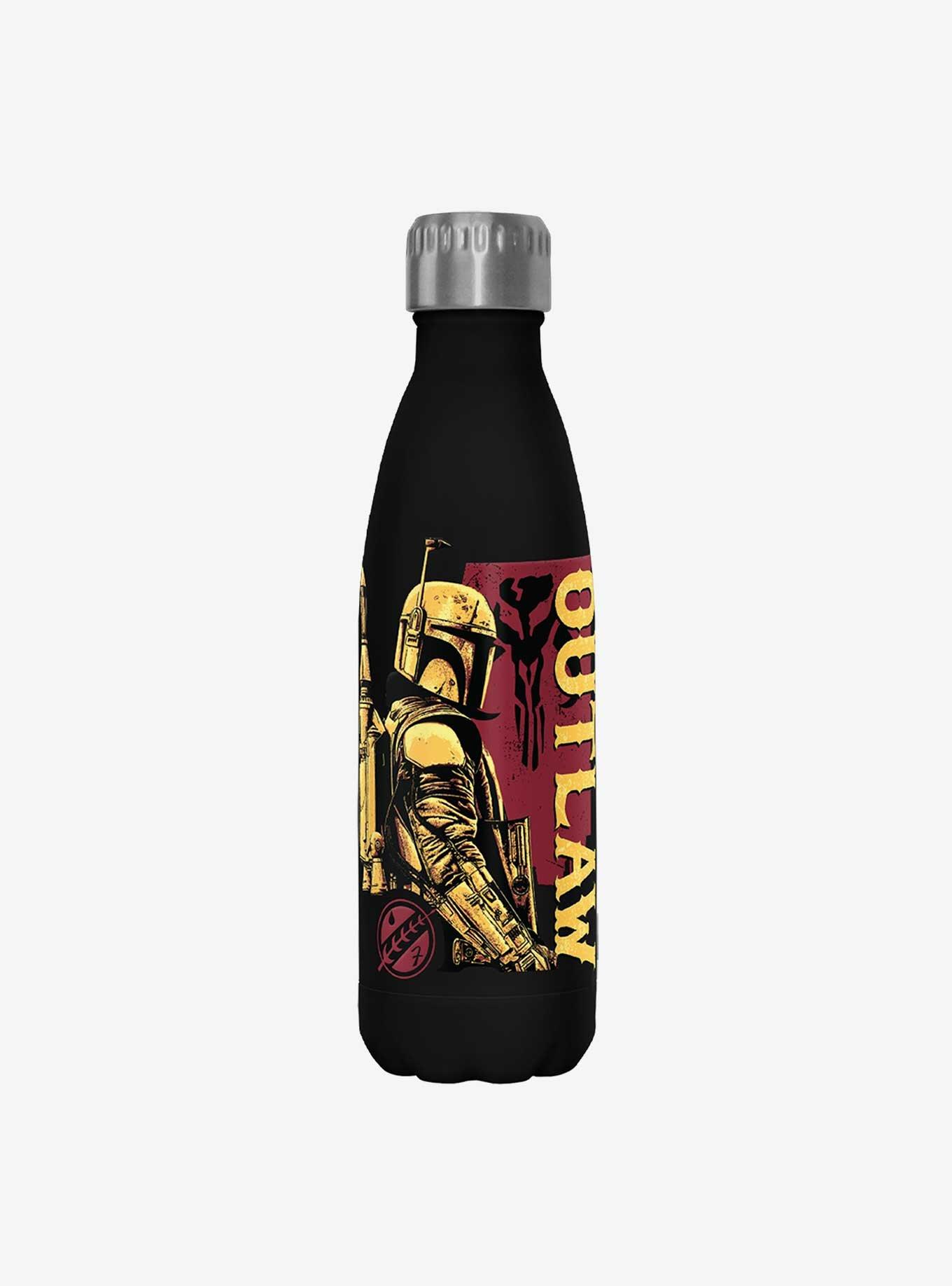 Star Wars The Book of Boba Fett Outlaw Boba Fett Black Stainless Steel Water Bottle