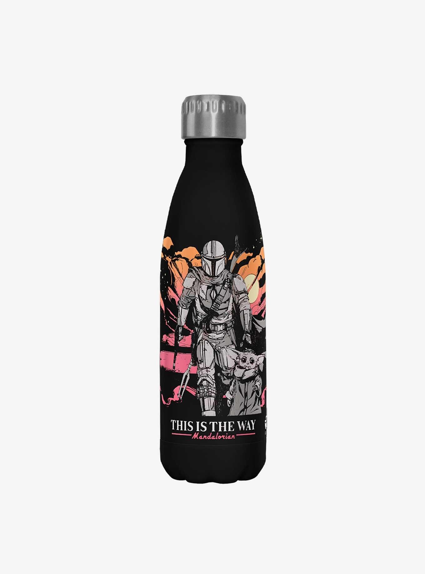 Star Wars The Mandalorian Galaxy Black Stainless Steel Water Bottle, , hi-res