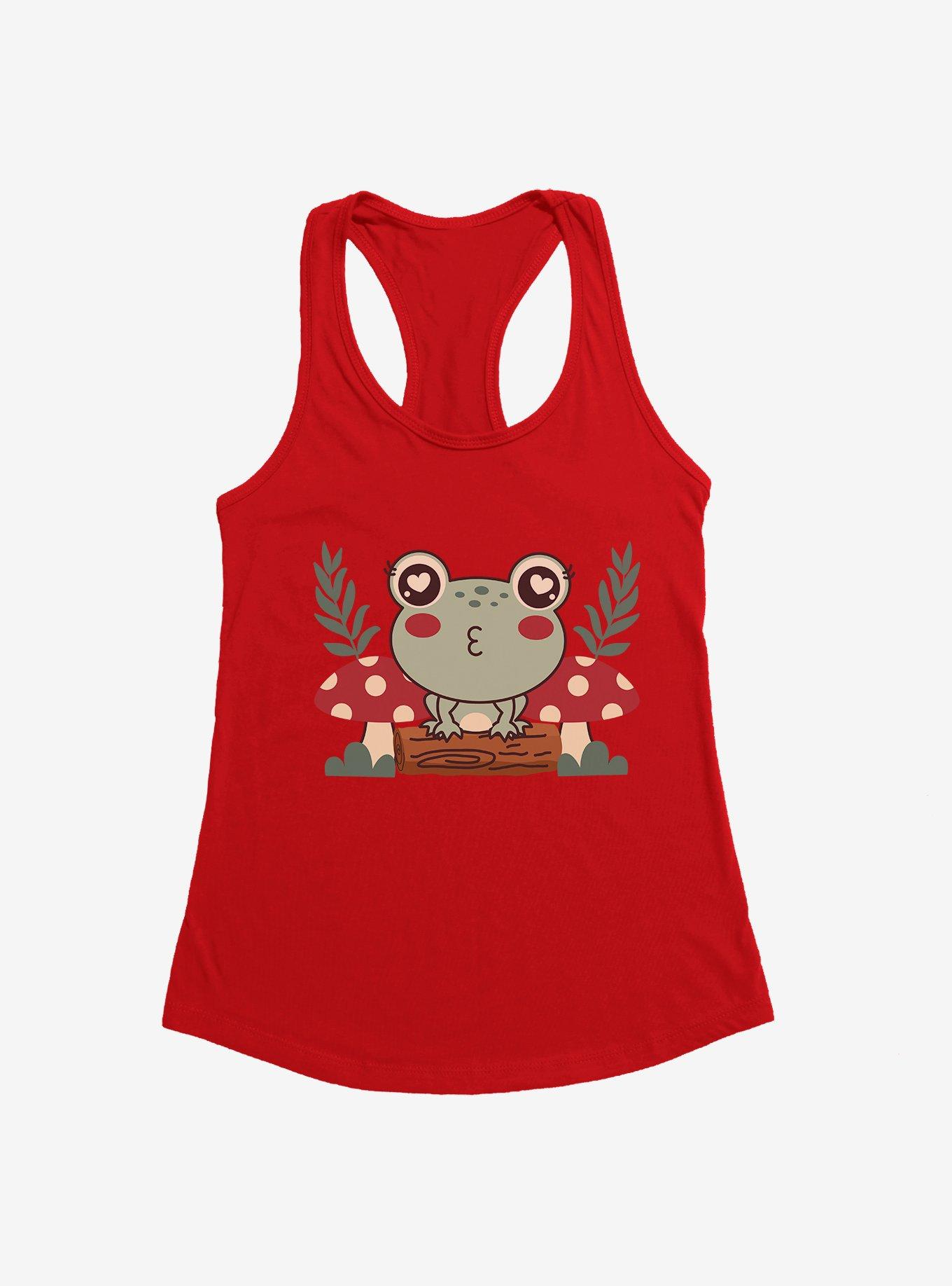 Kissy Frog Womens Tank Top, RED, hi-res