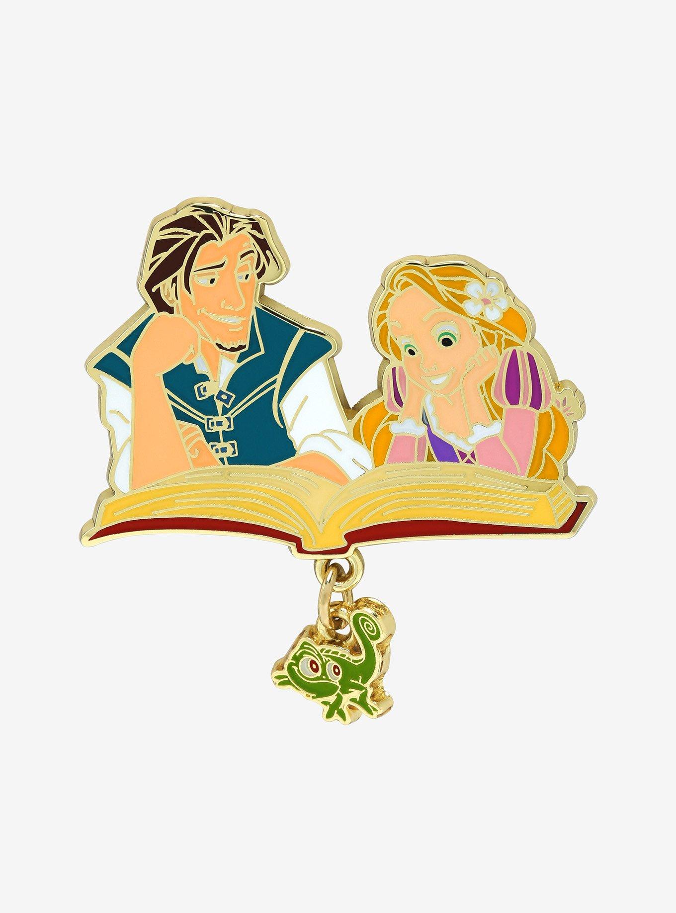 Disney Tangled Rapunzel & Flynn Storybook Dangle Enamel Pin - BoxLunch Exclusive, , hi-res
