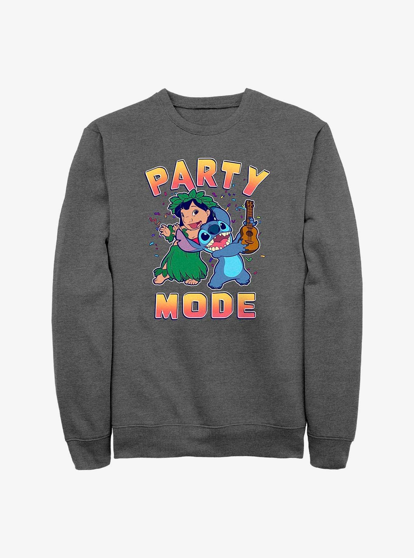 Disney Lilo & Stitch Party Mode Sweatshirt, CHAR HTR, hi-res