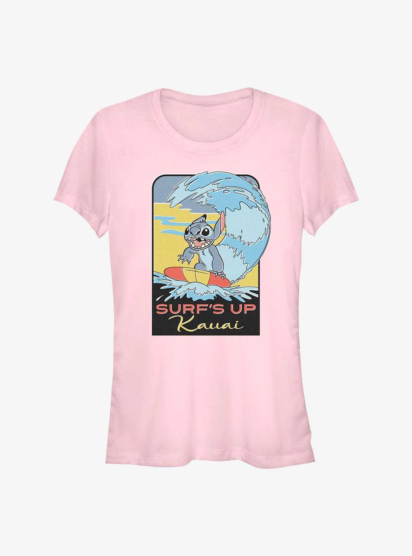 Disney Lilo & Stitch Surf's Up Kauai Girls T-Shirt, LIGHT PINK, hi-res