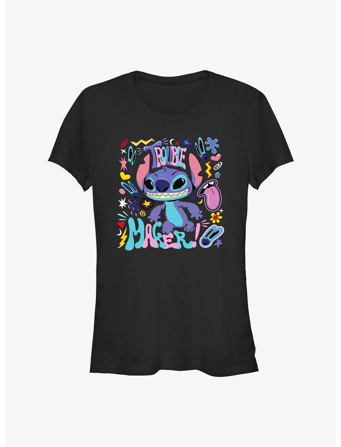 Disney Lilo & Stitch Trouble Maker Girls T-Shirt, BLACK, hi-res