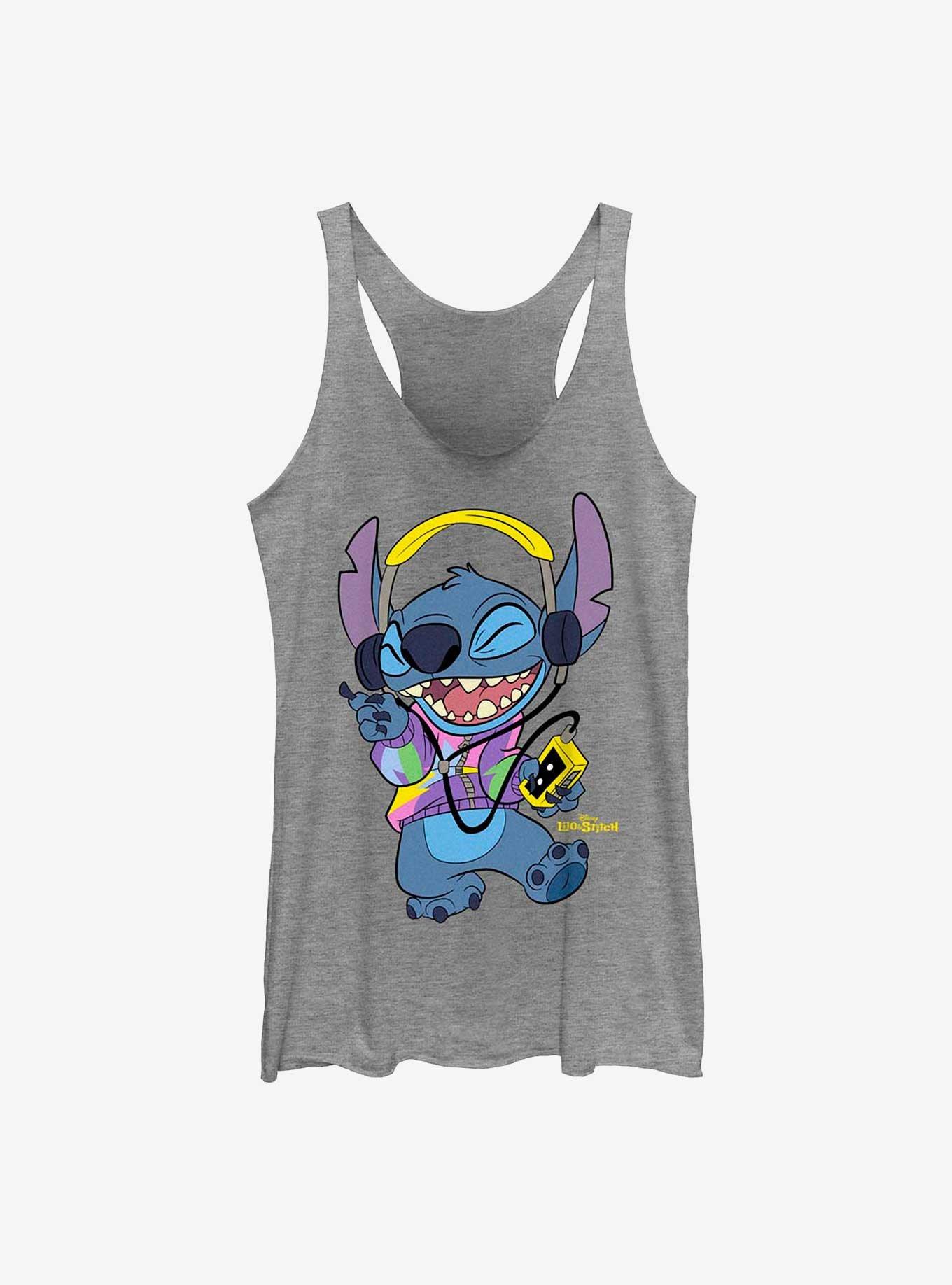 Disney Lilo & Stitch Rockin' Stitch Girls Tank, GRAY HTR, hi-res