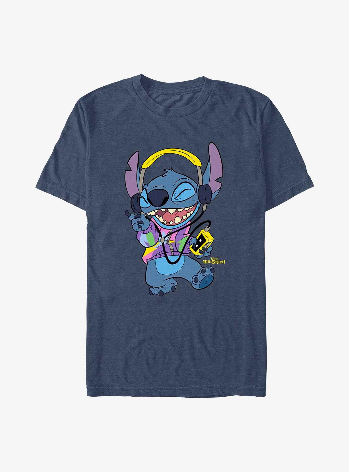 Disney Lilo & Stitch Rockin' Stitch T-Shirt, NAVY HTR, hi-res