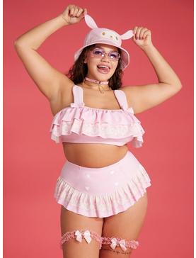 My Melody Pink Ruffle Swim Top Plus Size, , hi-res