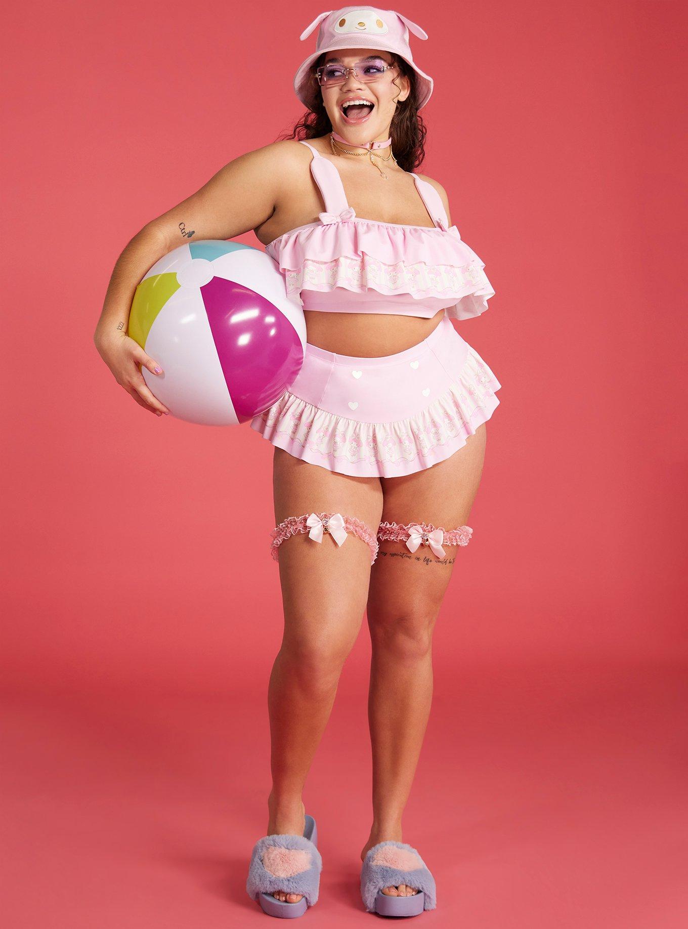 My Melody Pink Ruffle Skirted Swim Bottoms Plus Size