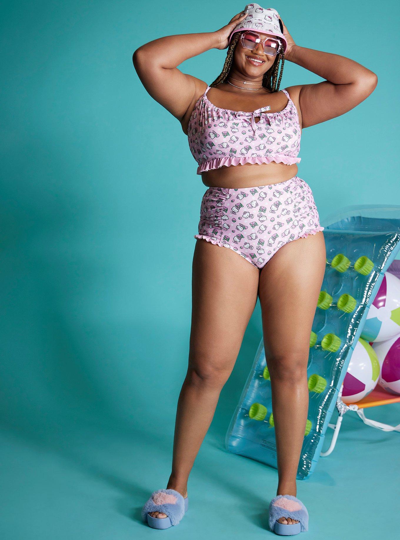 Hello Kitty Strawberry High-Waisted Swim Bottoms Plus Size