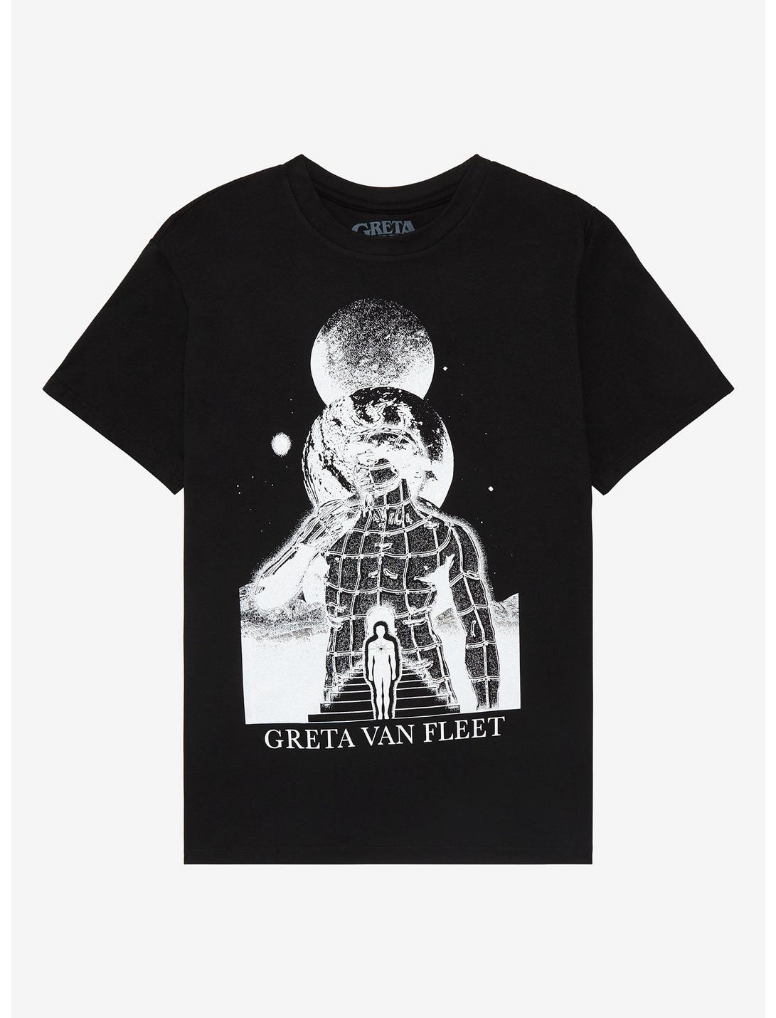Greta Van Fleet Moon Statue T-Shirt, BLACK, hi-res