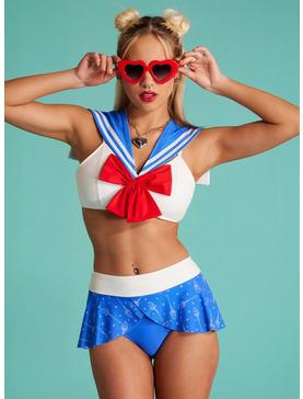 Plus Size Sailor Moon Cosplay Swim Top, , hi-res