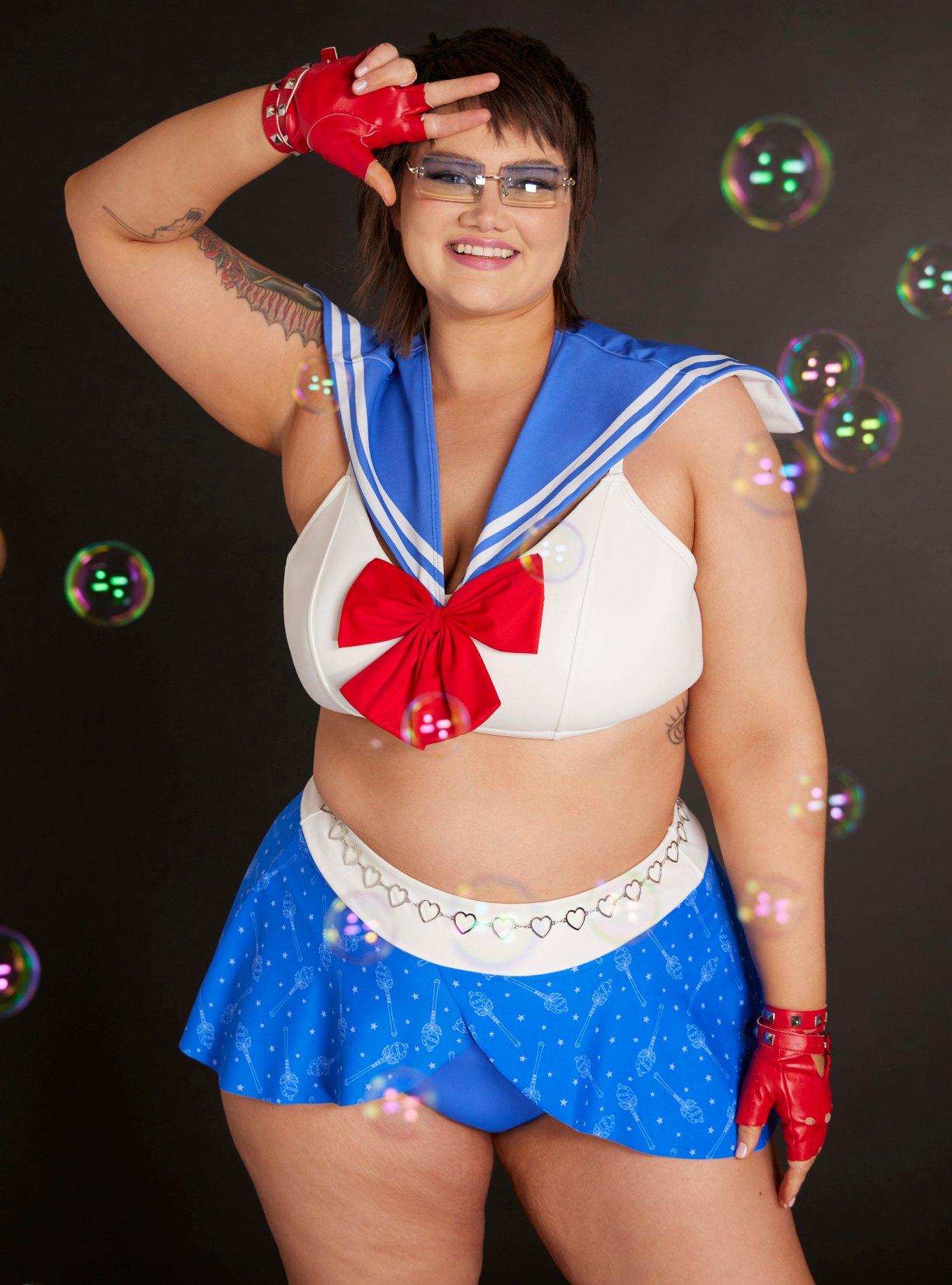 Sailor Moon Cosplay Swim Top Plus Size, MULTI COLOR, hi-res