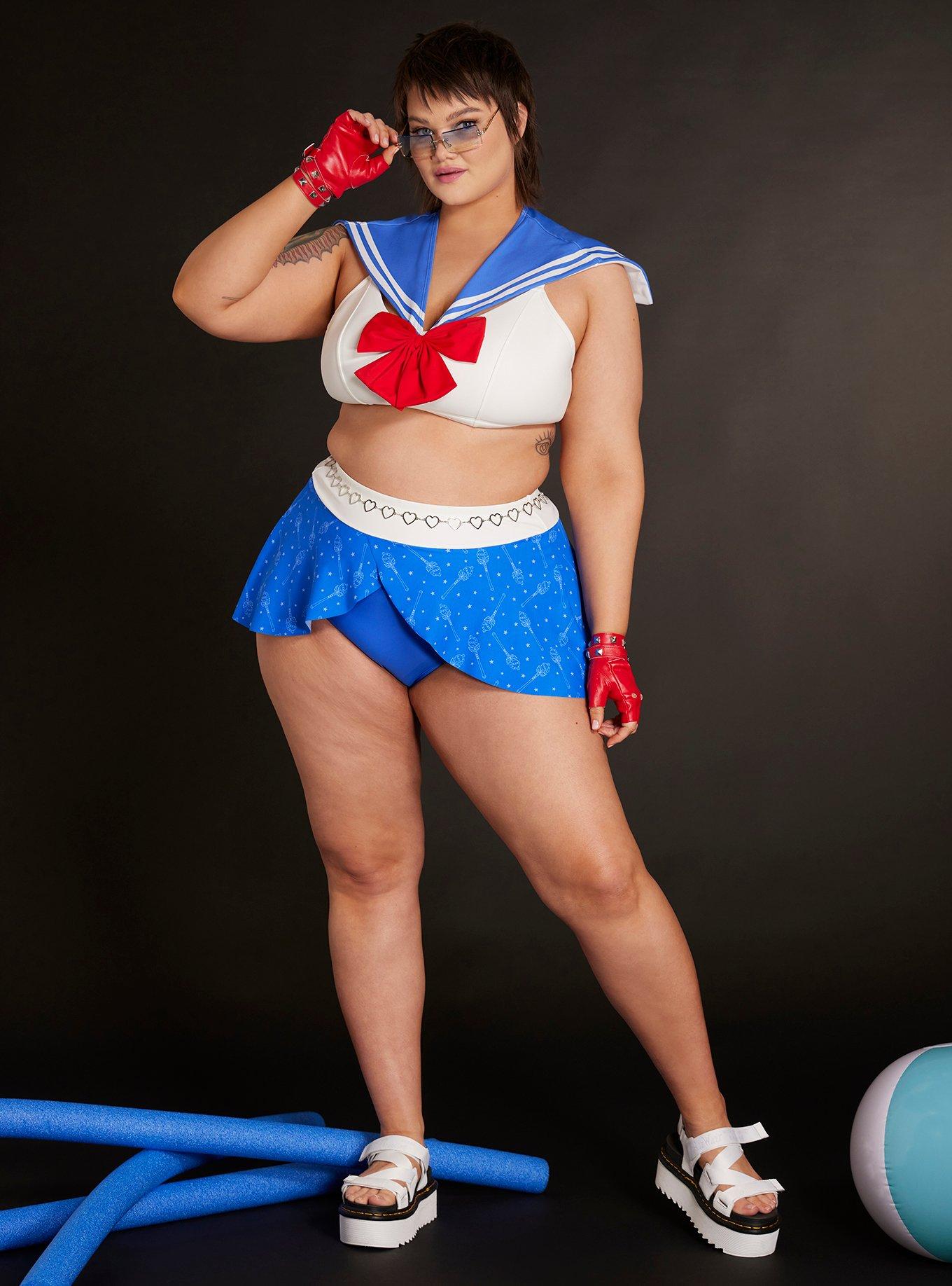 Sailor Moon Cosplay Skirted Swim Bottoms Plus Size