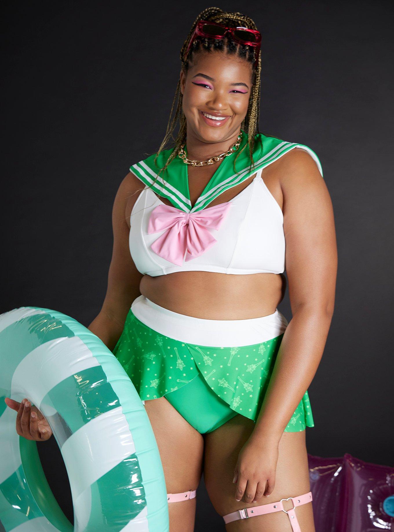 Sailor Moon Sailor Jupiter Cosplay Swim Top Plus Size, MULTI COLOR, hi-res