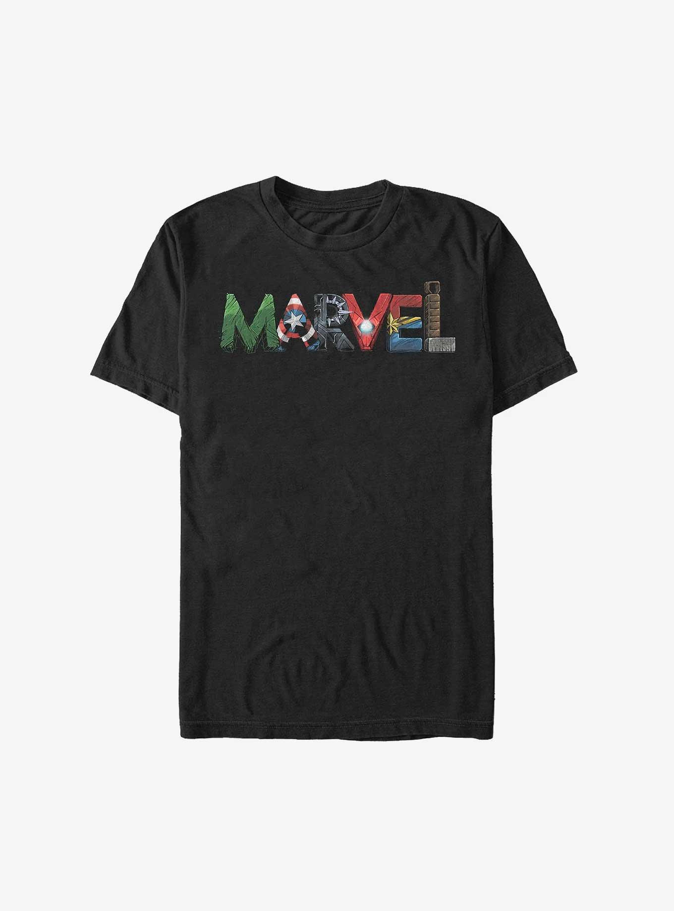 Marvel Armor Logo T-Shirt, BLACK, hi-res