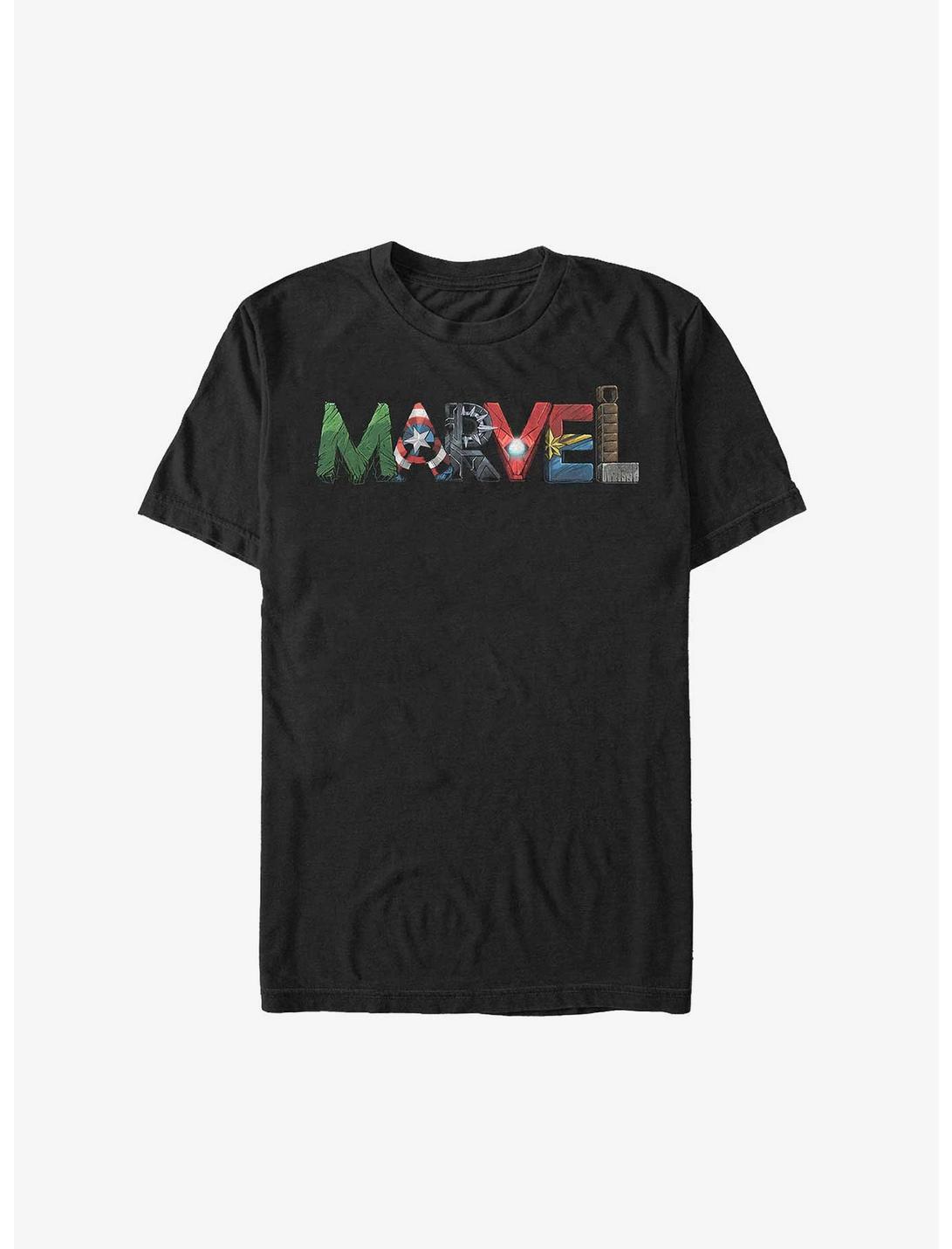 Marvel Armor Logo T-Shirt, BLACK, hi-res