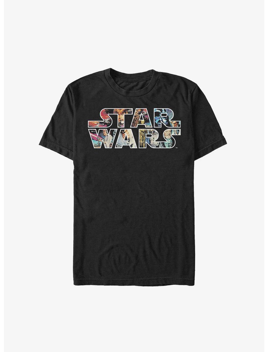 Star Wars Epic Collage Logo T-Shirt, BLACK, hi-res