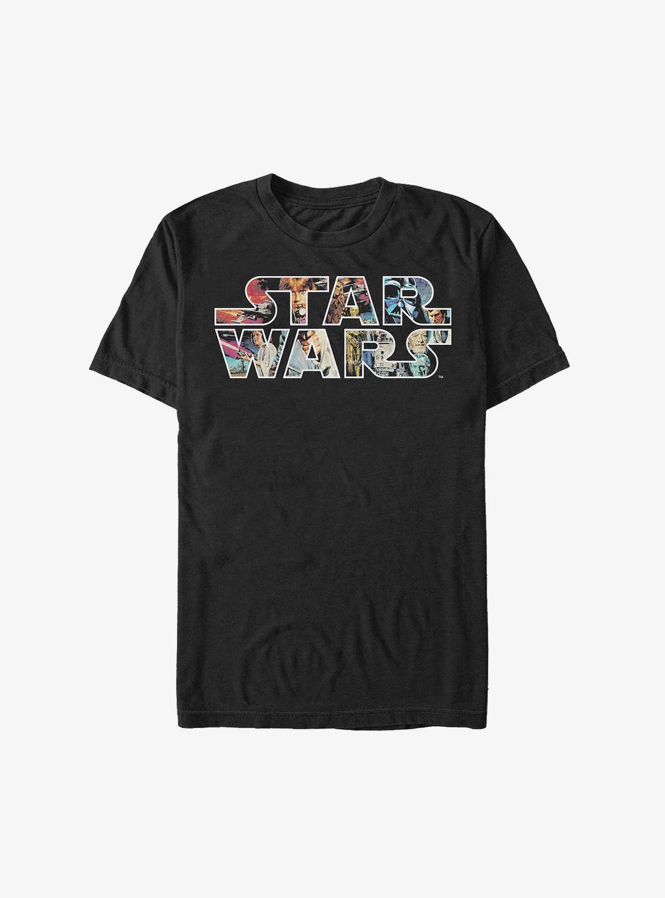 Star Wars Epic Collage Logo T-Shirt, BLACK, hi-res