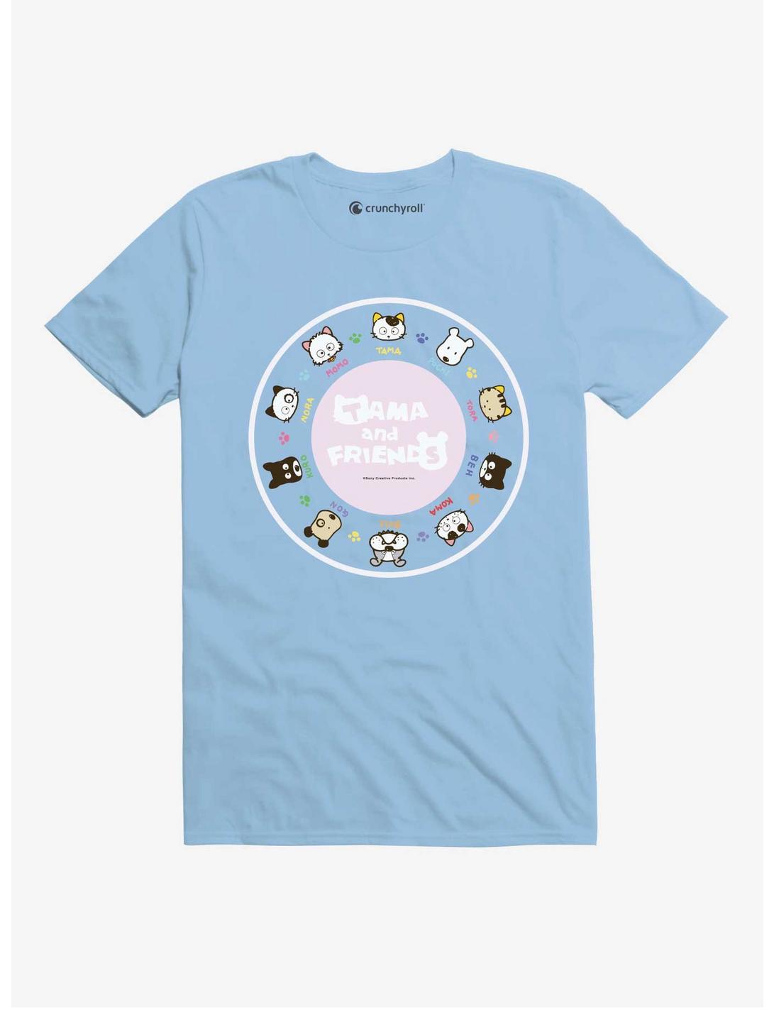Tama And Friends Cat Circle Group T-Shirt, LIGHT BLUE, hi-res