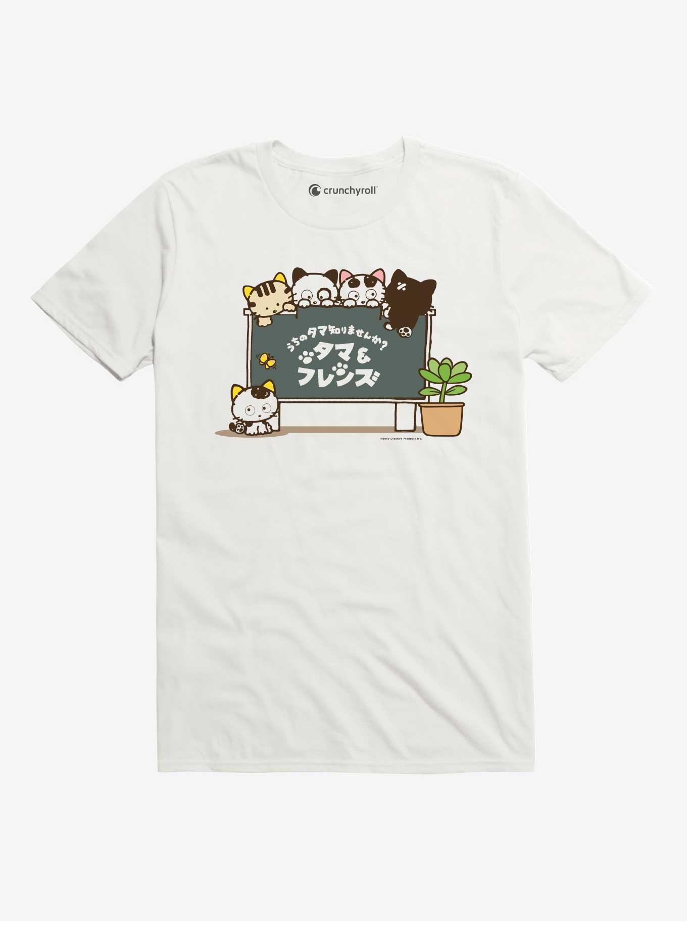 Tama And Friends Chalkboard Cats T-Shirt, WHITE, hi-res