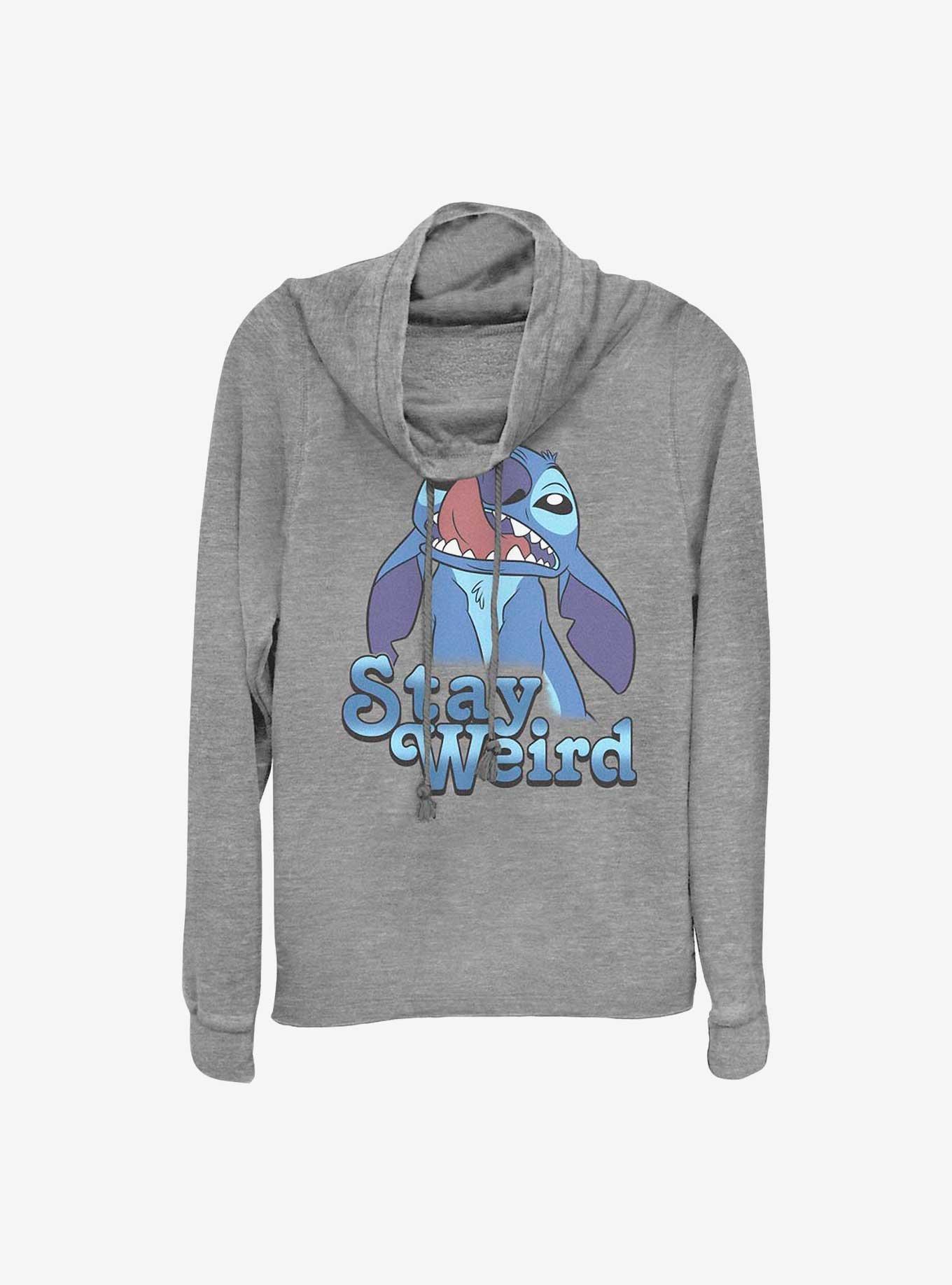 Disney Lilo & Stitch Stay Weird Cowl Neck Long-Sleeve Top