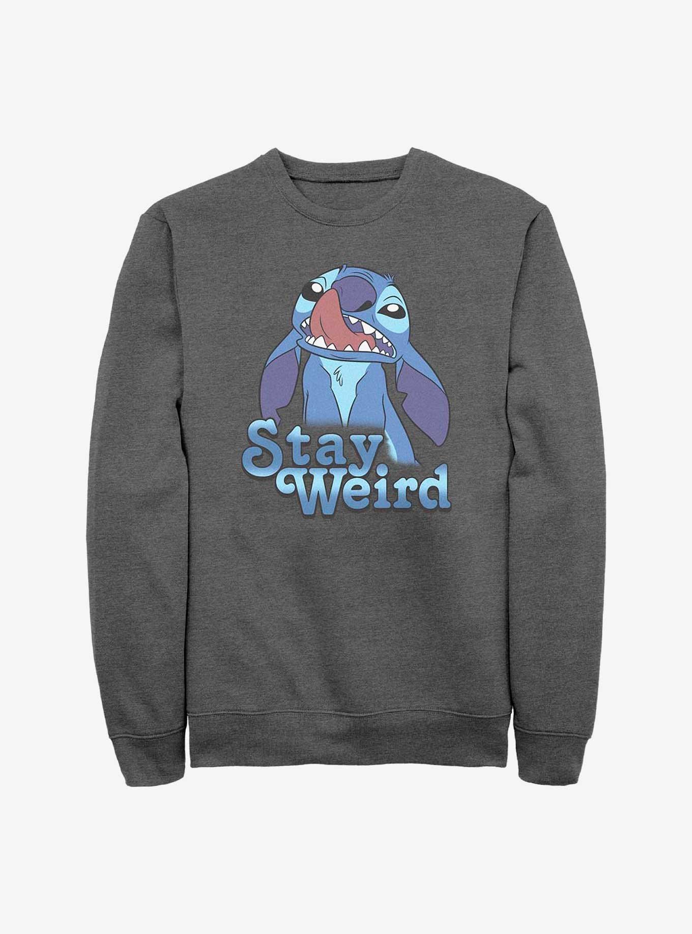 Disney Lilo And Stitch Stay Weird Sweatshirt Grey Hot Topic 7402