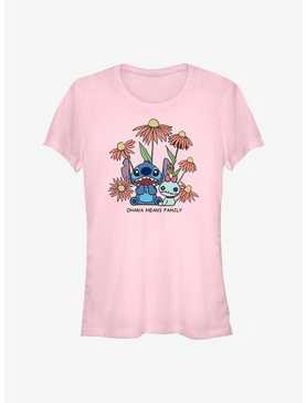Disney Lilo & Stitch Chibi Floral Girls T-Shirt, , hi-res