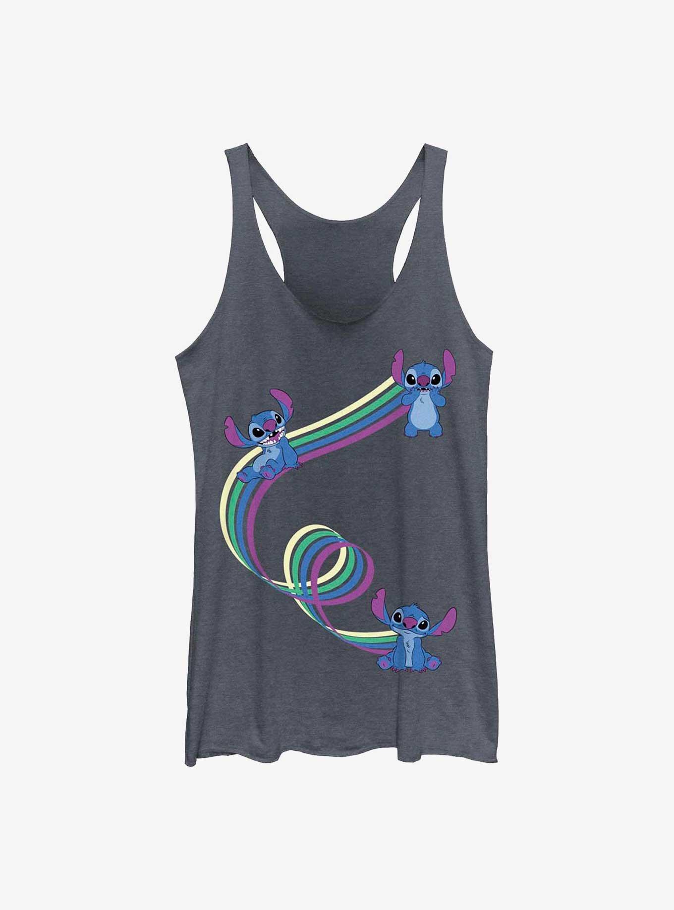 Disney Lilo & Stitch Ribbon Stitches Girls Tank, NAVY HTR, hi-res