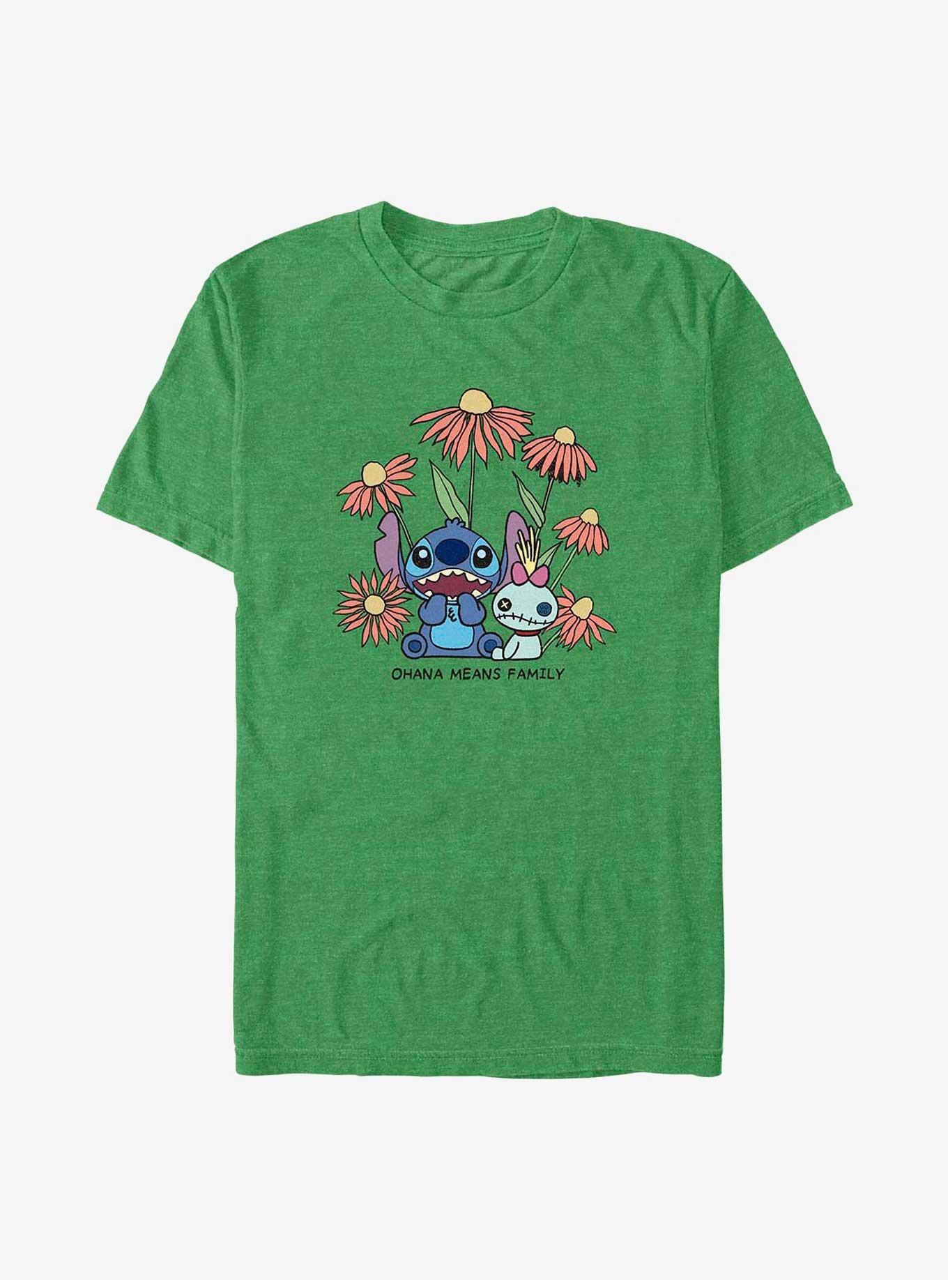 Disney Lilo & Stitch Chibi Floral T-Shirt, KEL HTR, hi-res