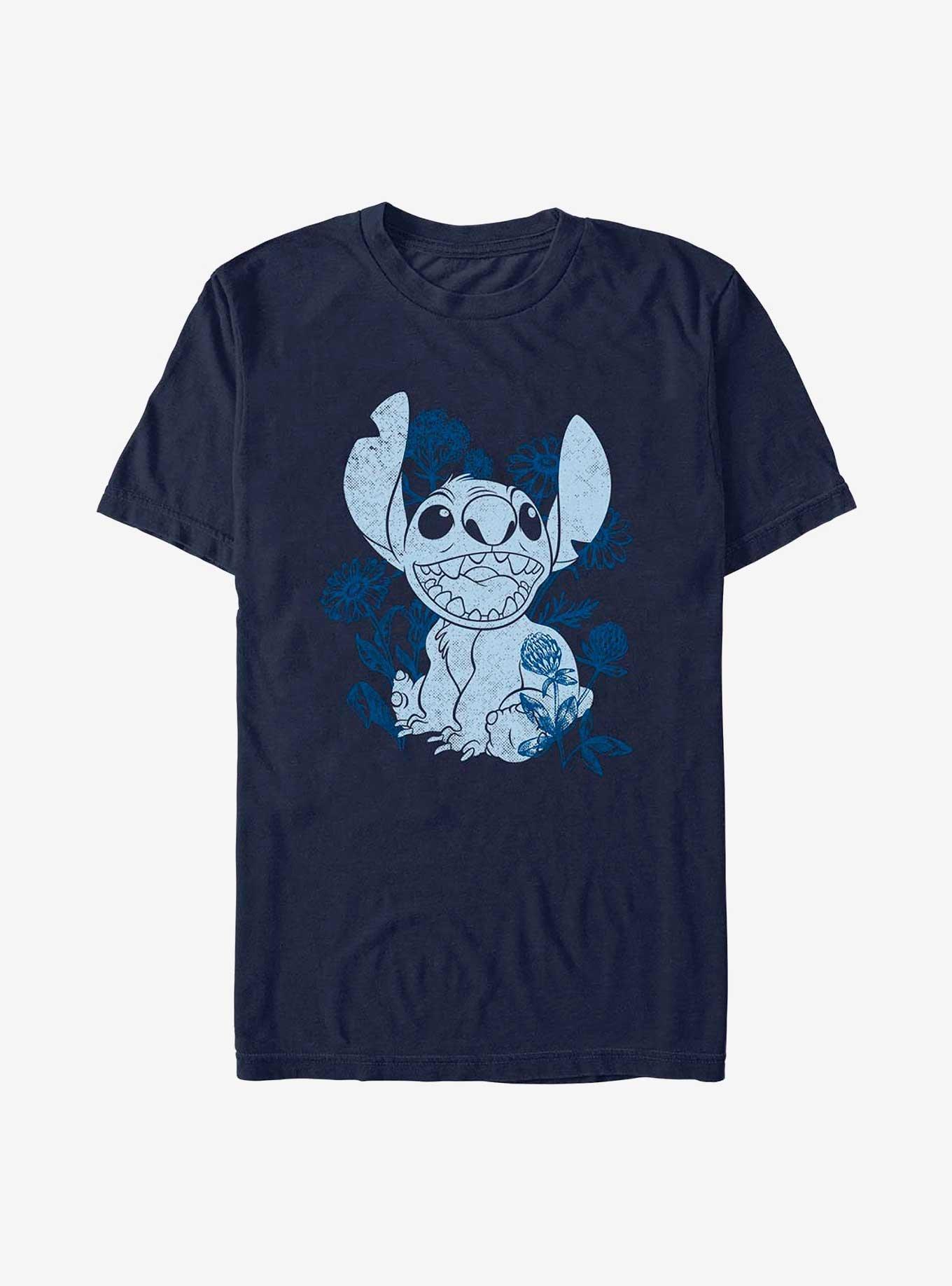 Disney Lilo & Stitch Floral Sketch T-Shirt, NAVY, hi-res