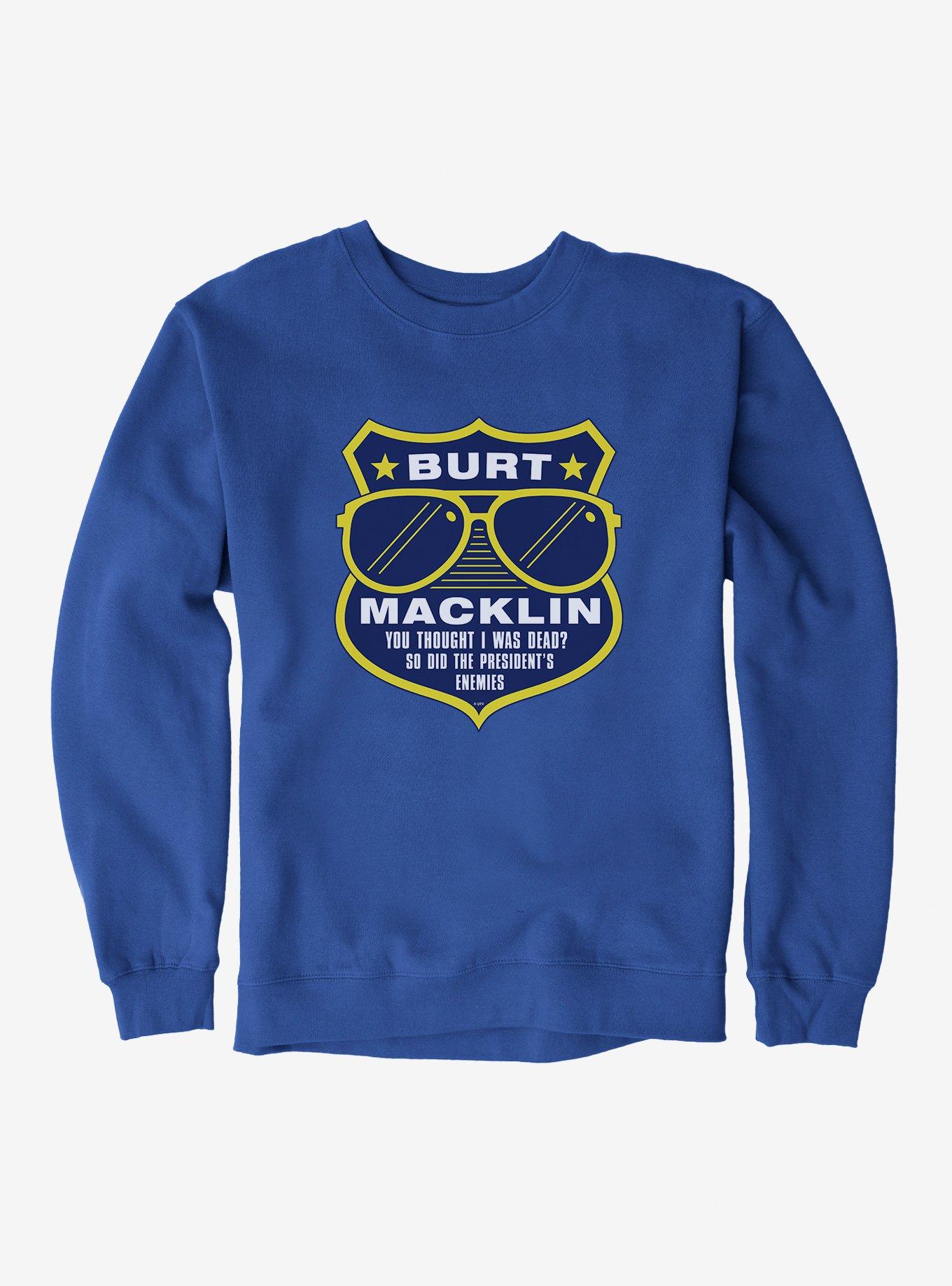 Parks And Recreation Burt Macklin Badge Sweatshirt - BLUE | Hot Topic
