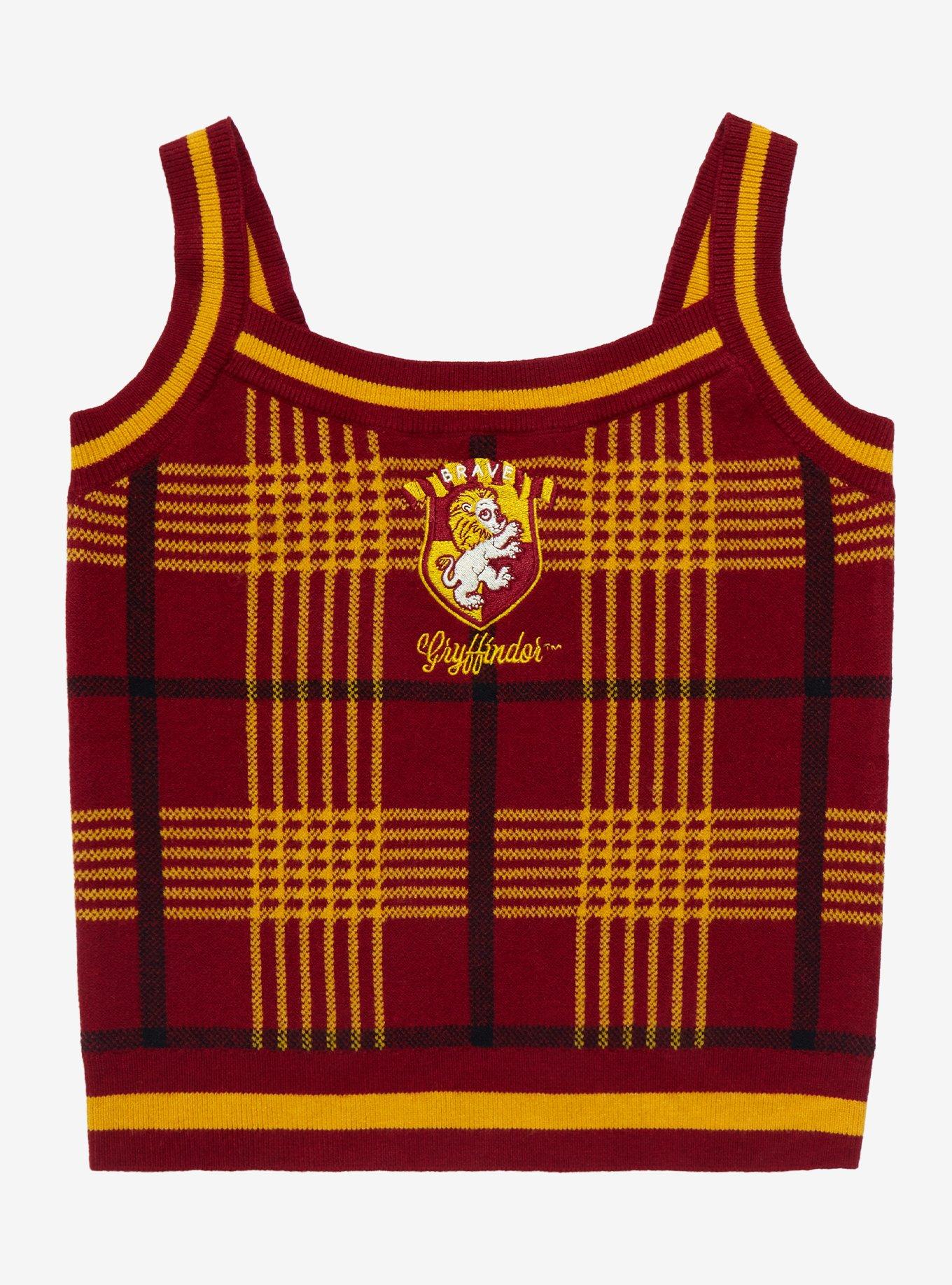 zoals dat na school Overlappen Harry Potter Gryffindor Plaid Knit Tank Top - BoxLunch Exclusive | BoxLunch