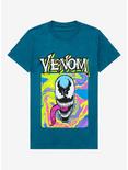 Marvel Venom Psychedelic Face Portrait Women’s T-Shirt - BoxLunch Exclusive , TEAL, hi-res