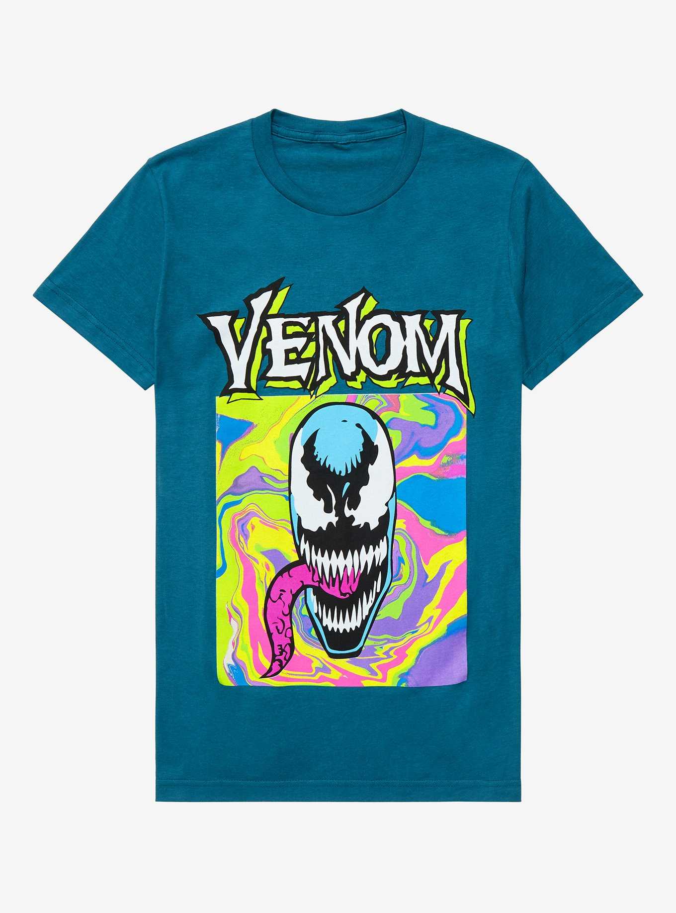 Marvel Venom Psychedelic Face Portrait Women’s T-Shirt - BoxLunch Exclusive , , hi-res