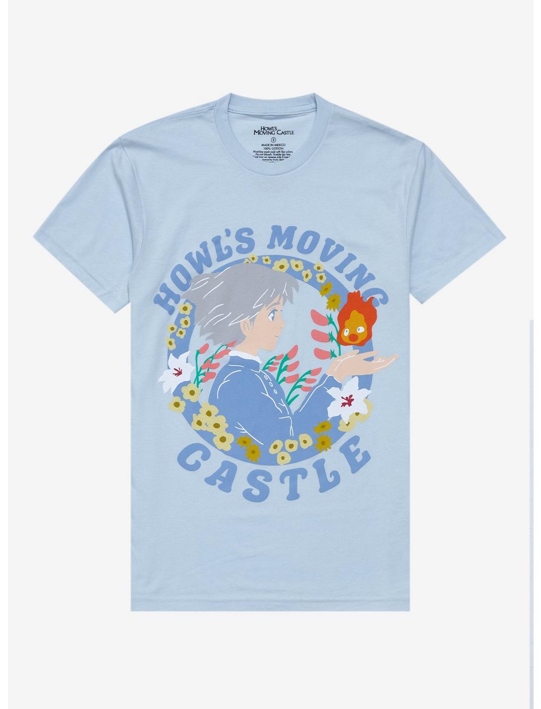 Studio Ghibli Howl’s Moving Castle Sophie & Calcifer Women's T-Shirt - BoxLunch Exclusive, LIGHT BLUE, hi-res