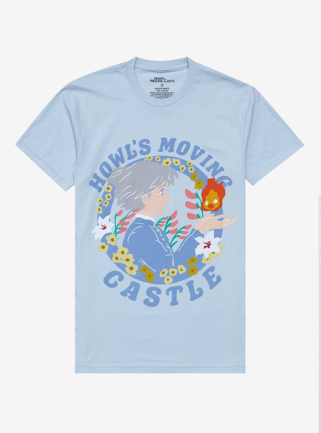 Studio Ghibli Howl’s Moving Castle Sophie & Calcifer Women's T-Shirt - BoxLunch Exclusive, LIGHT BLUE, hi-res