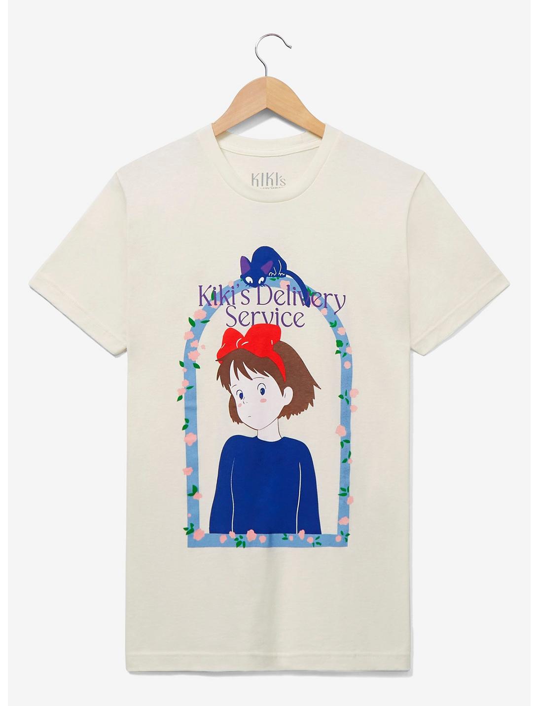 Studio Ghibli Kiki's Delivery Service Floral Kiki Portrait Women's T-Shirt - BoxLunch Exclusive, OFF WHITE, hi-res