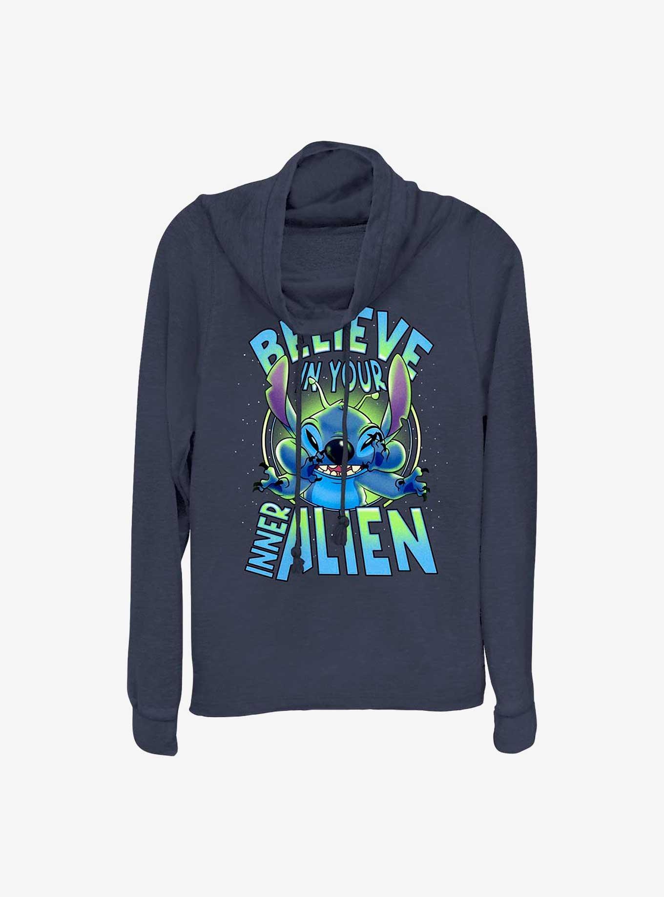 Disney Lilo & Stitch Inner Alien Cowl Neck Long-Sleeve Top, , hi-res