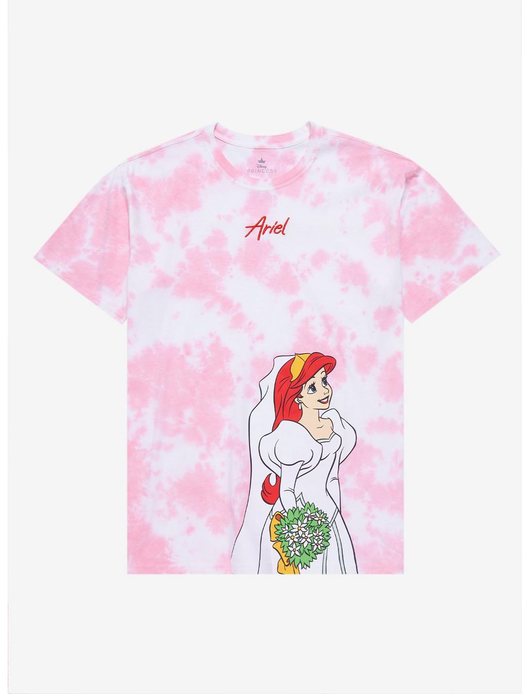 Disney The Little Mermaid Ariel Wedding Couples Tie-Dye T-Shirt - BoxLunch Exclusive, LIGHT PINK, hi-res