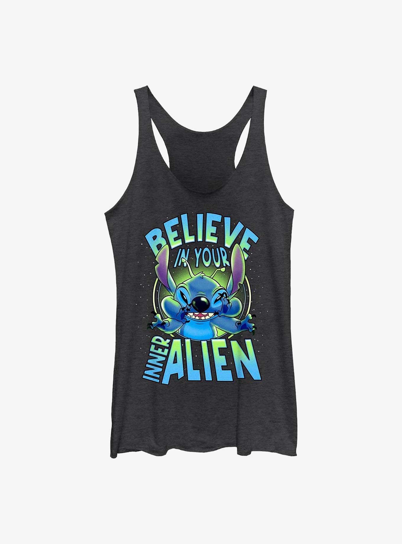 Disney Lilo & Stitch Inner Alien Girls Tank, BLK HTR, hi-res