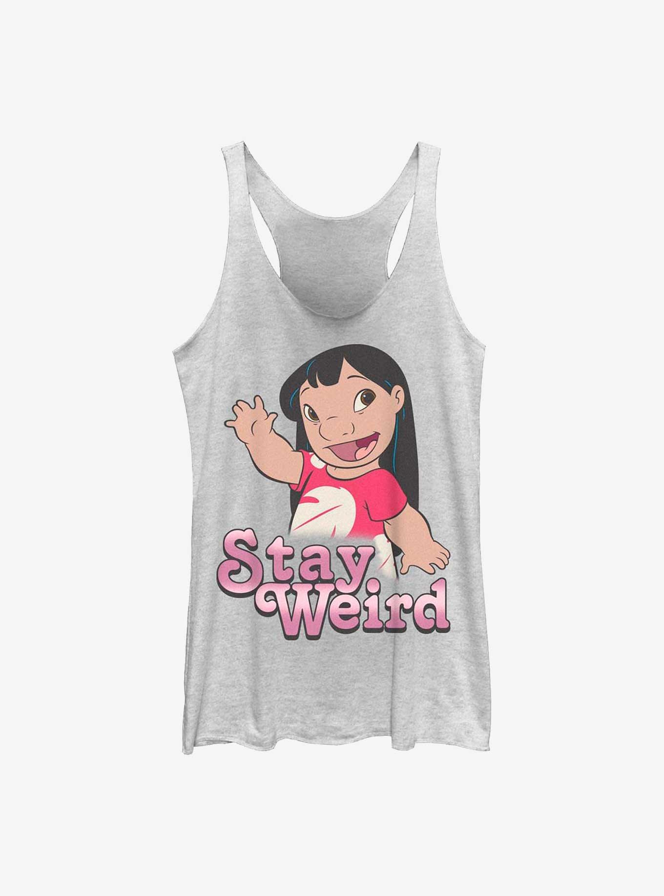 Disney Lilo & Stitch Stay Weird Lilo Girls Tank, WHITE HTR, hi-res