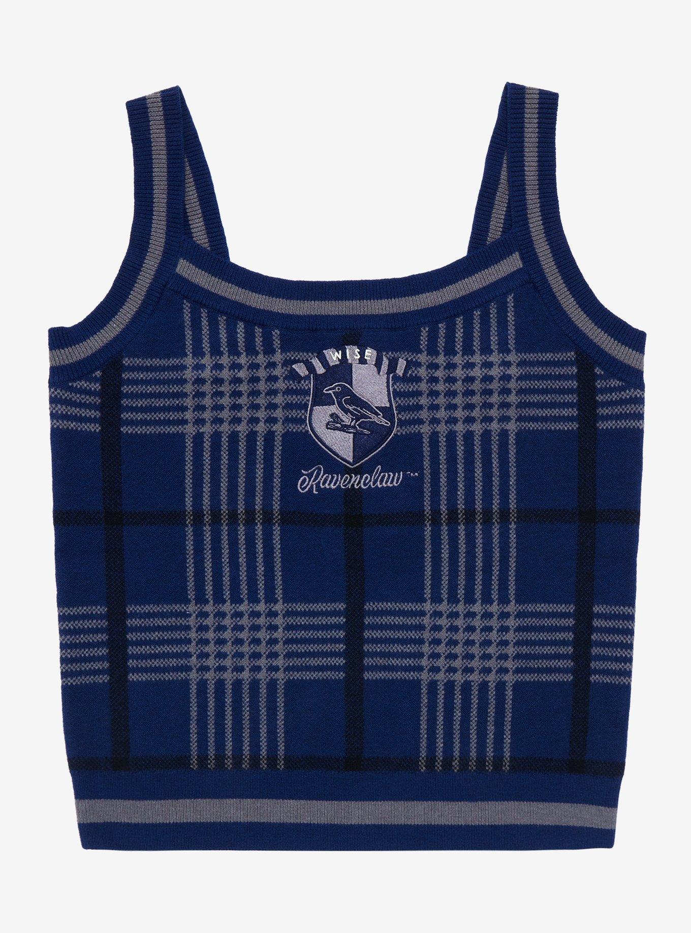 Harry Potter Ravenclaw Plaid Knit Tank Top - BoxLunch Exclusive, BLUE, hi-res