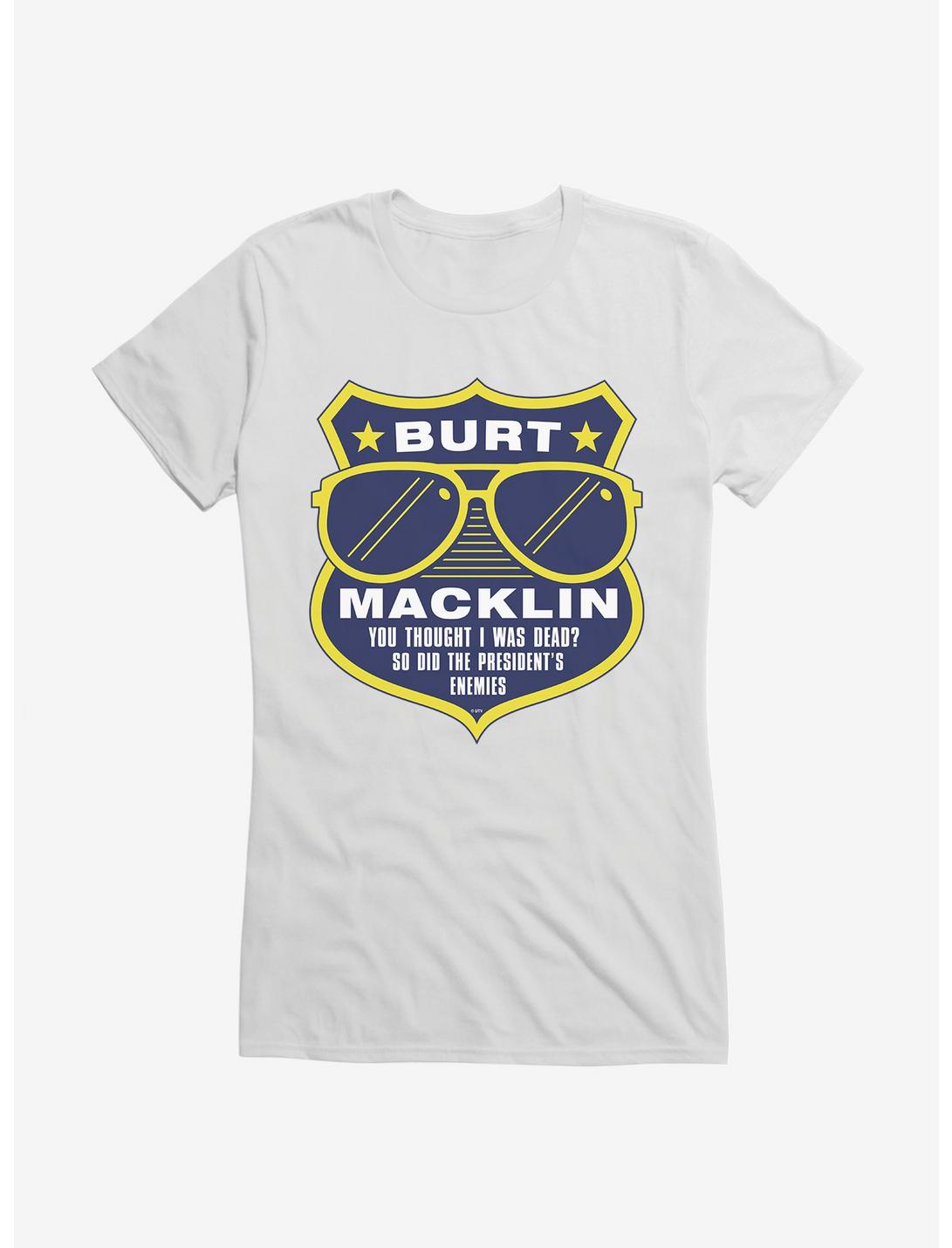 Parks And Recreation Burt Macklin Badge Girls T-Shirt, WHITE, hi-res