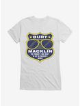 Parks And Recreation Burt Macklin Badge Girls T-Shirt, WHITE, hi-res
